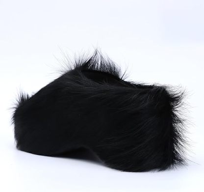 Long-Hair Calfskin Chunky Clog Slide for Women - Memory Foam Luxury Slip on Shoes Women's Mules & Platform Clogs