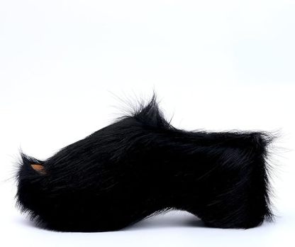 Long-Hair Calfskin Chunky Clog Slide for Women - Memory Foam Luxury Slip on Shoes Women's Mules & Platform Clogs