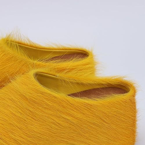 Long-Hair Calfskin Chunky Clog Slide for Women - Memory Foam Luxury Slip on Shoes Women's Mules & Platform Clogs