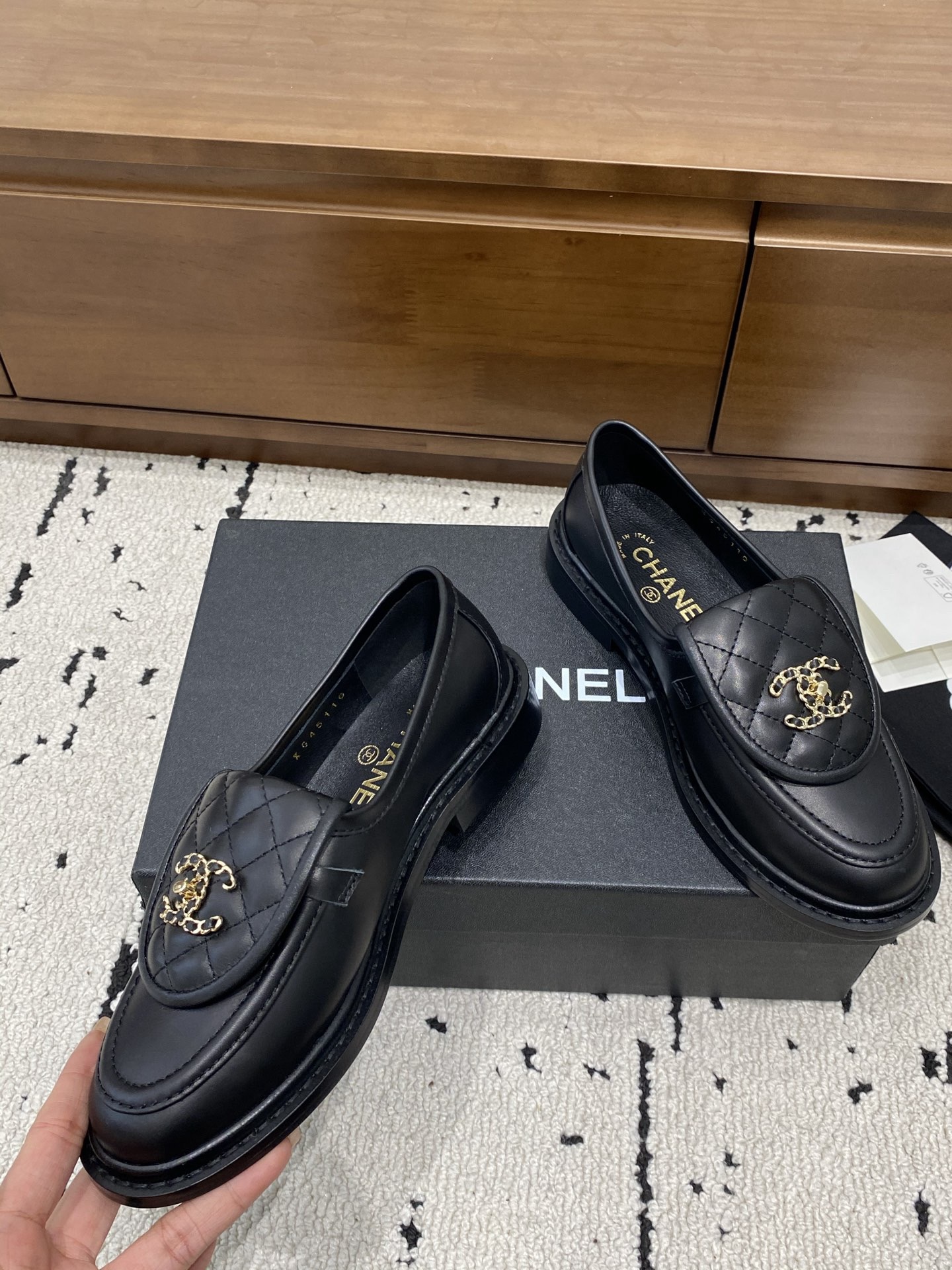 CHANEL NEW TAGS CLASSIC BLACK LOAFERS
