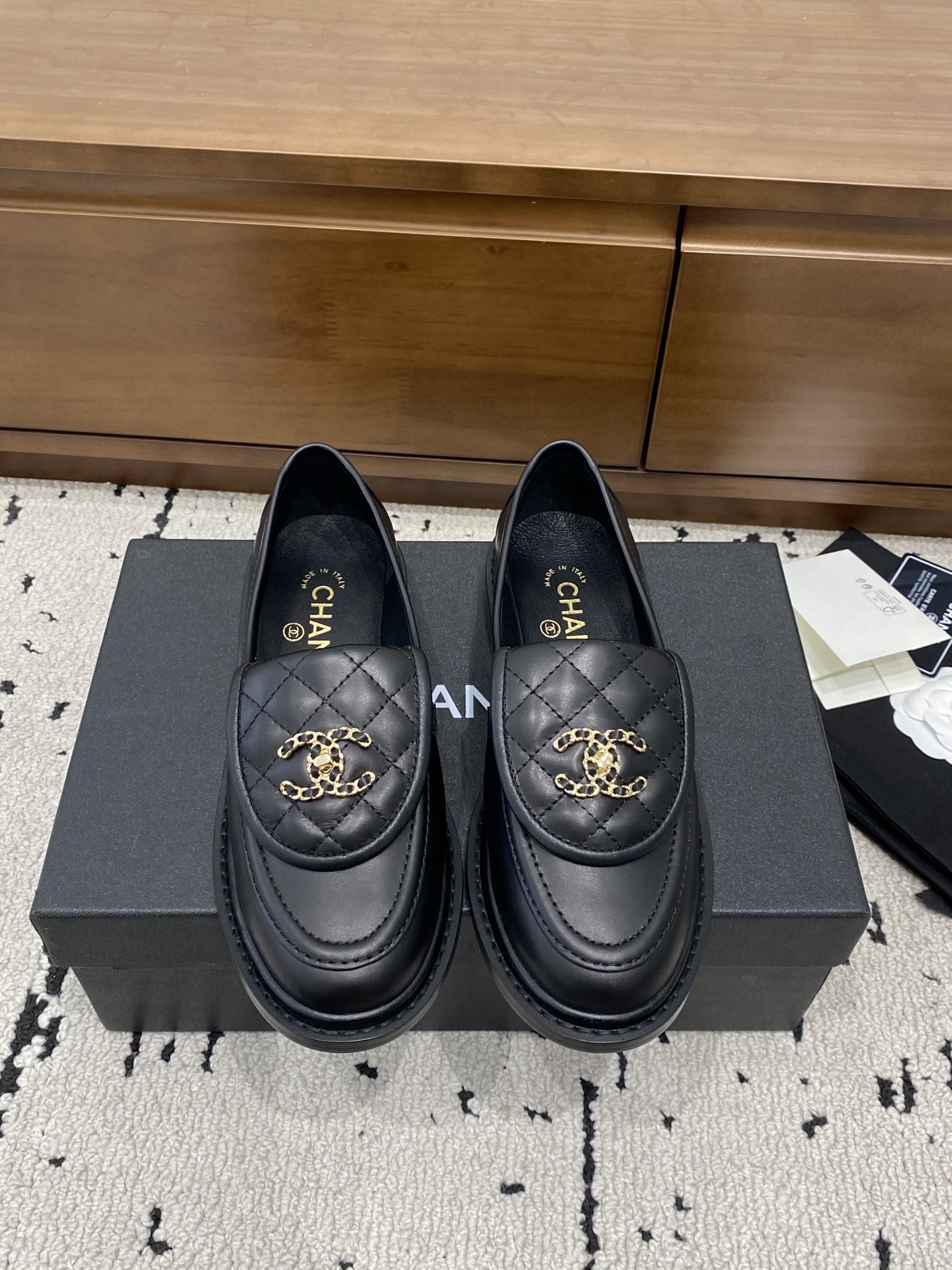 CHANEL NEW TAGS CLASSIC BLACK LOAFERS