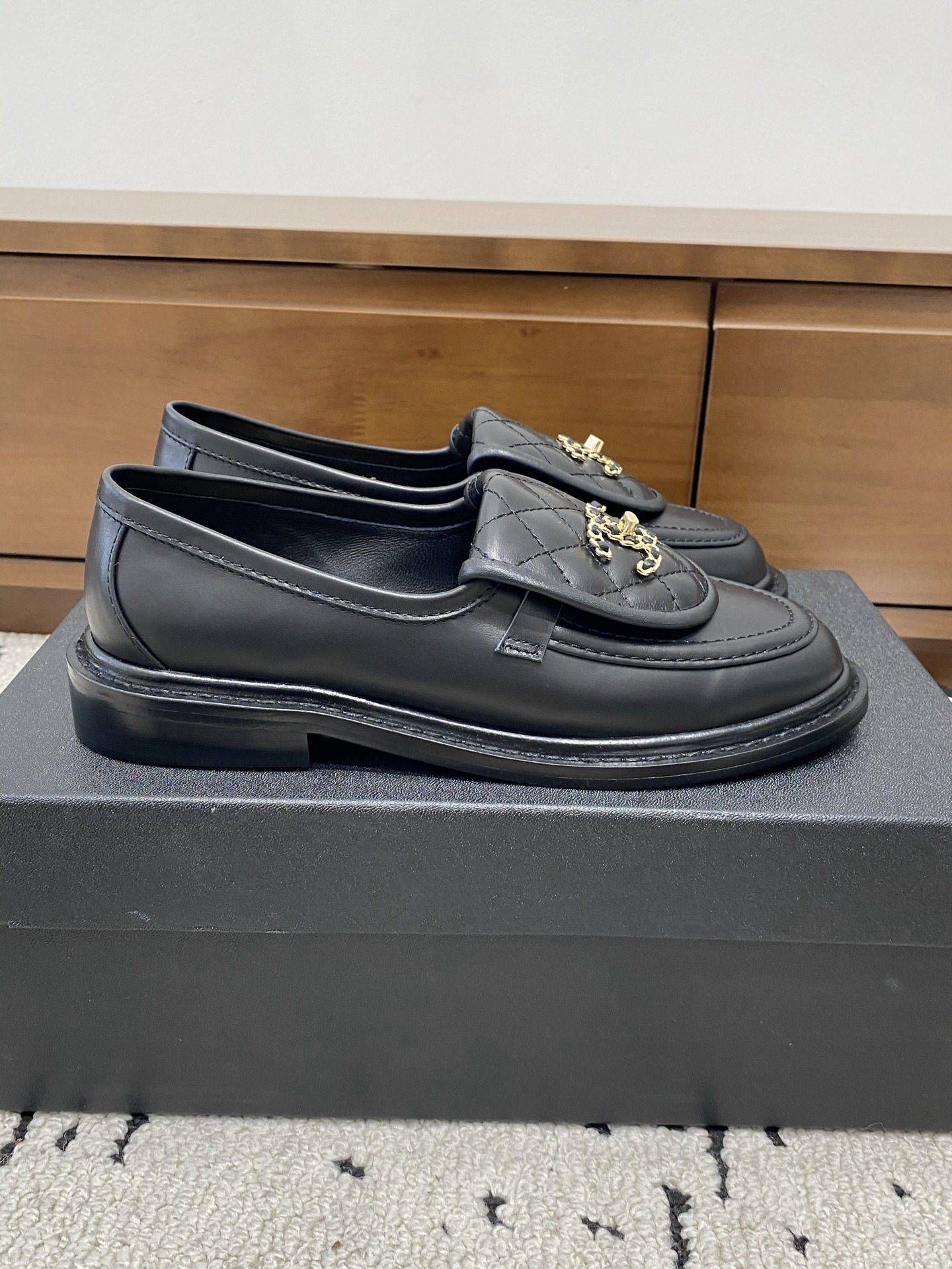 CHANEL NEW TAGS CLASSIC BLACK LOAFERS