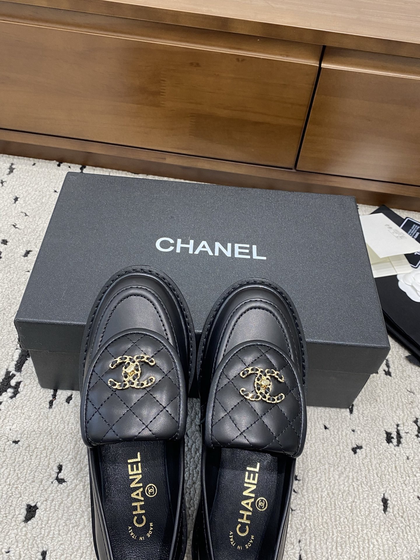 CHANEL NEW TAGS CLASSIC BLACK LOAFERS