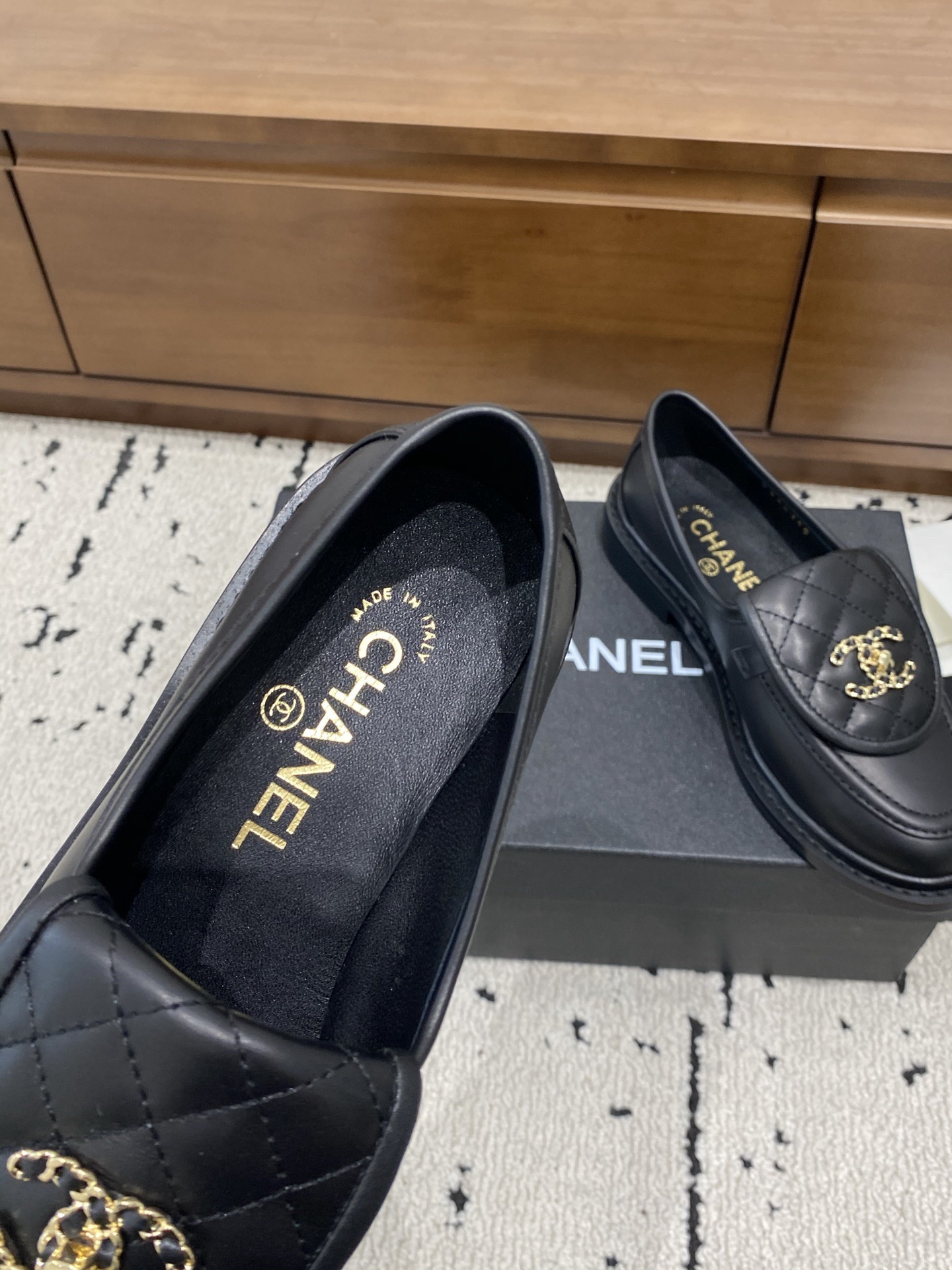 CHANEL NEW TAGS CLASSIC BLACK LOAFERS