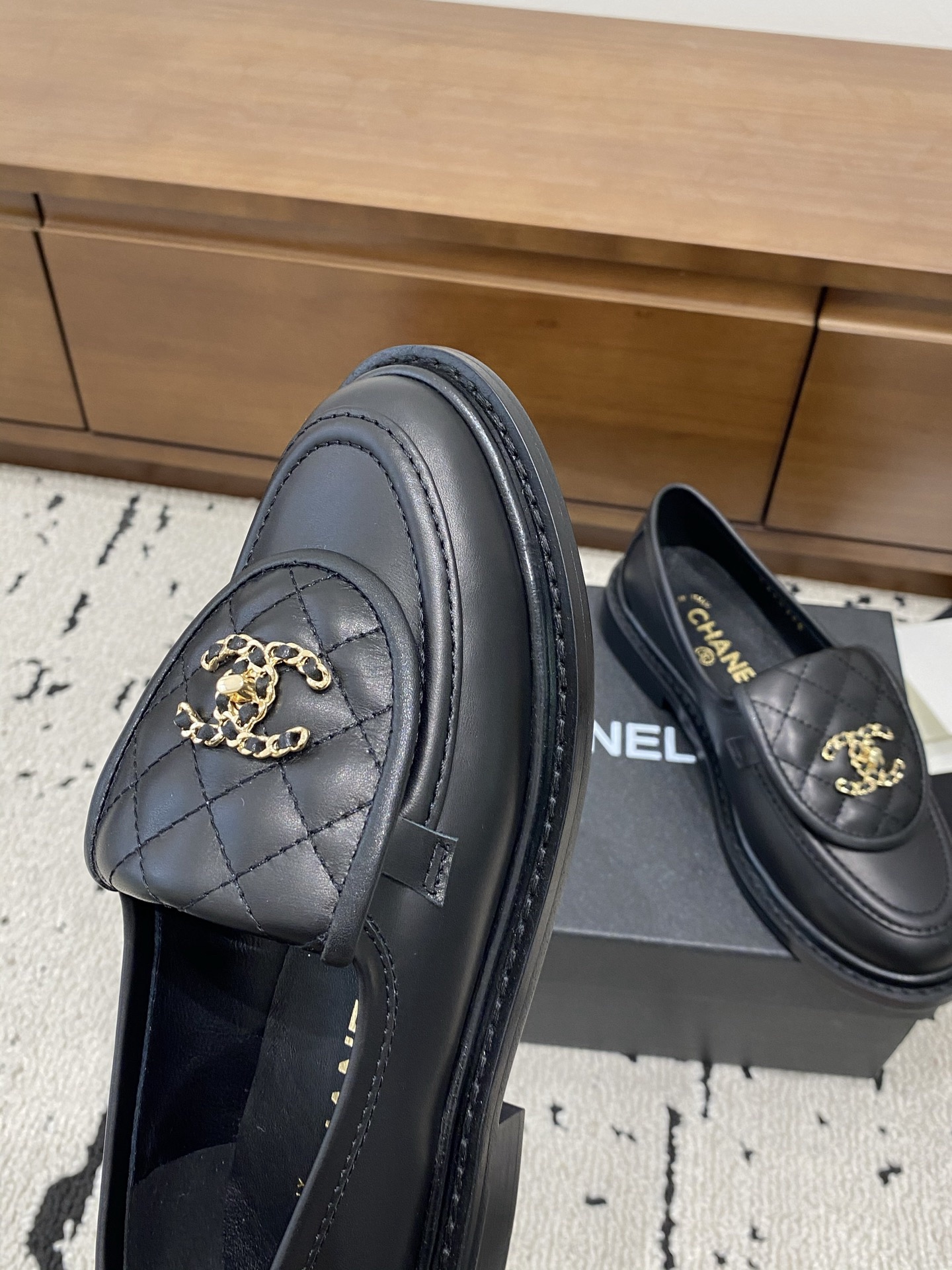CHANEL NEW TAGS CLASSIC BLACK LOAFERS