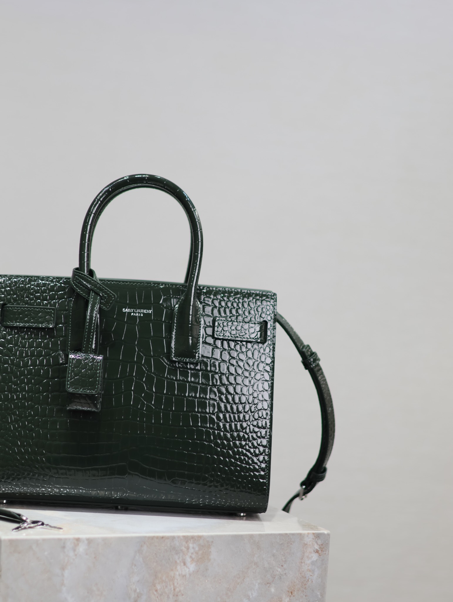 Saint LaurenX SAC DE JOUR IN CROCODILE-EMBOSSED LEATHER - BABY