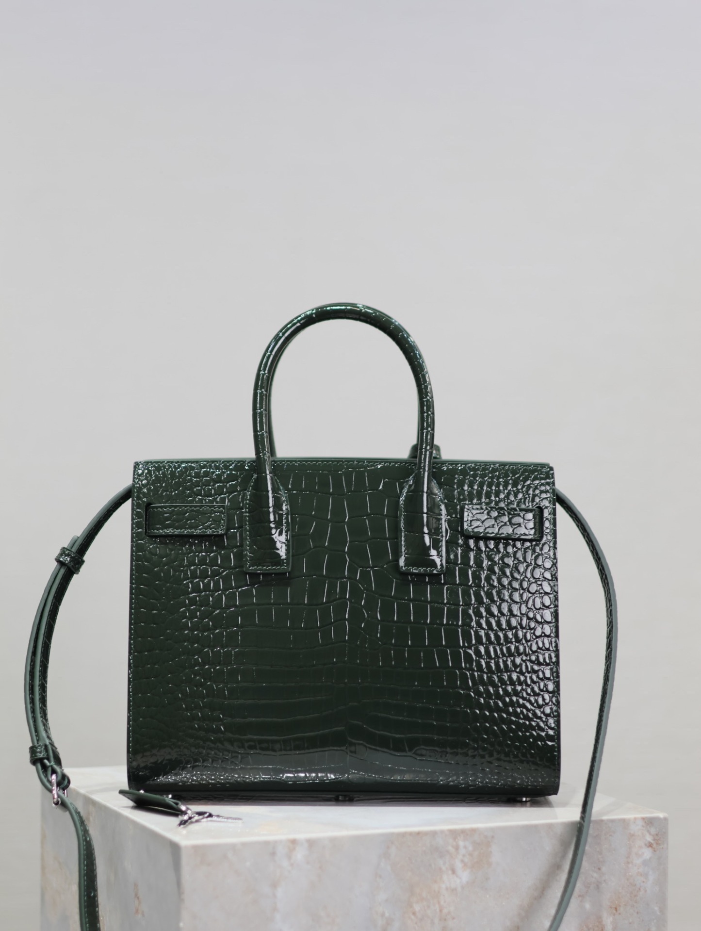 Saint LaurenX SAC DE JOUR IN CROCODILE-EMBOSSED LEATHER - BABY