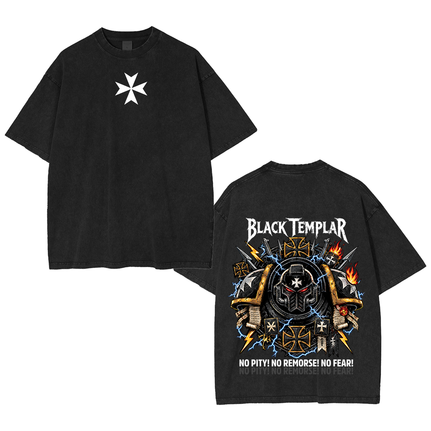 Black Templars "No Pity" Oversized T-shirt/Crewneck/Hoodie