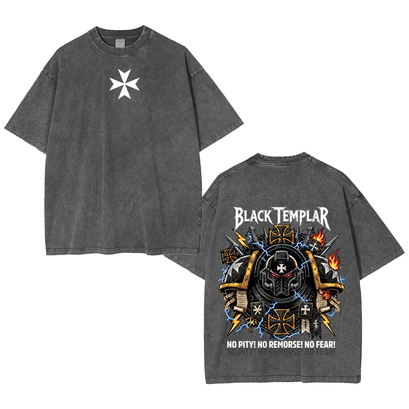 Black Templars "No Pity" Oversized T-shirt/Crewneck/Hoodie