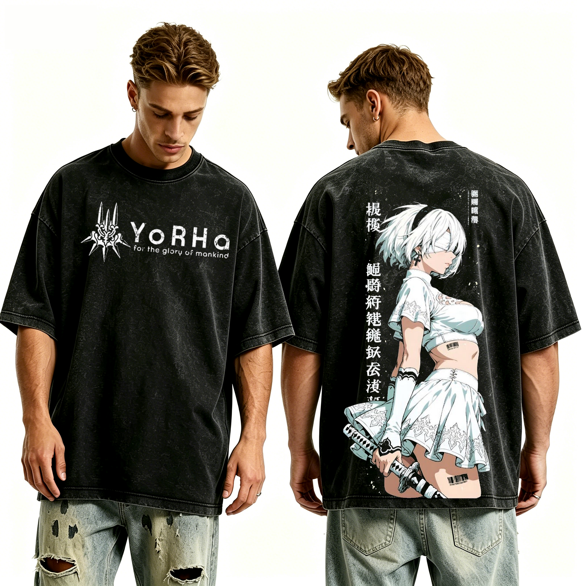 NieR Automata Vintage Unisex Washed T-Shirt