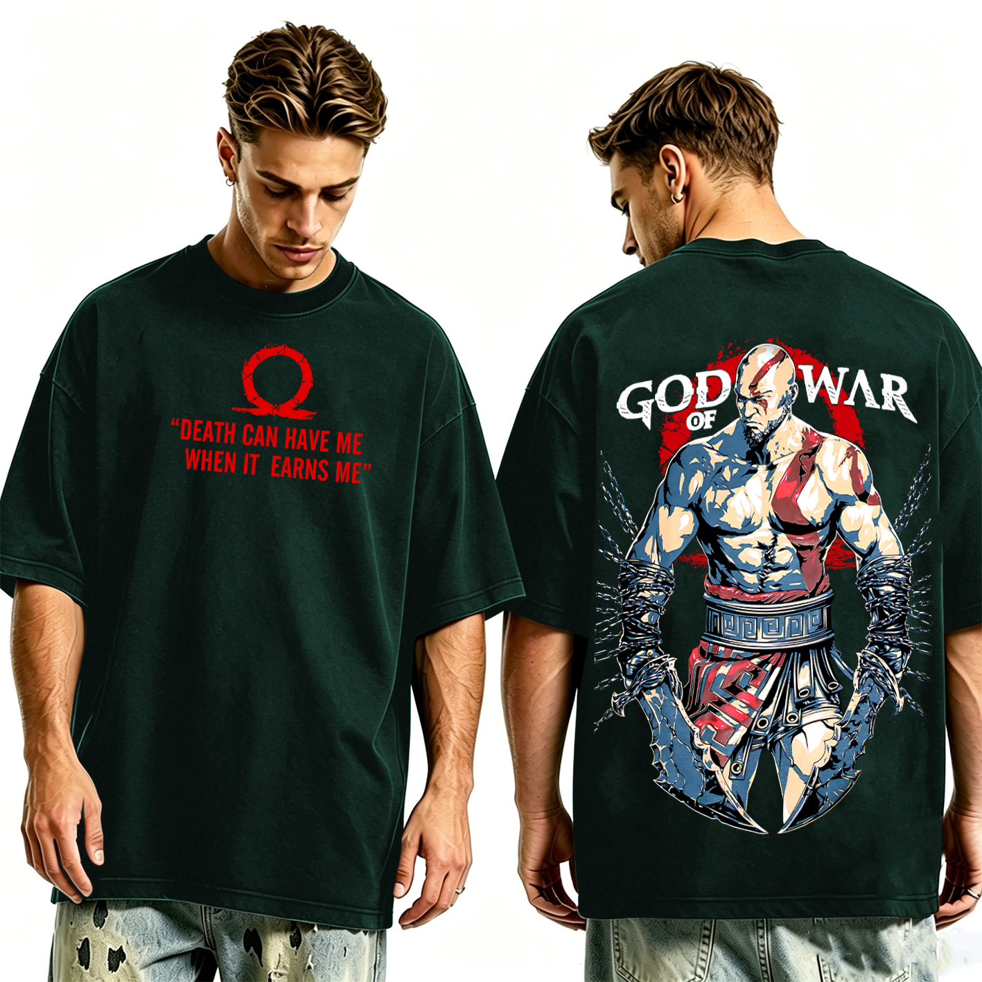 Kratos God of War Washed T-shirt/Crewneck/Hoodie