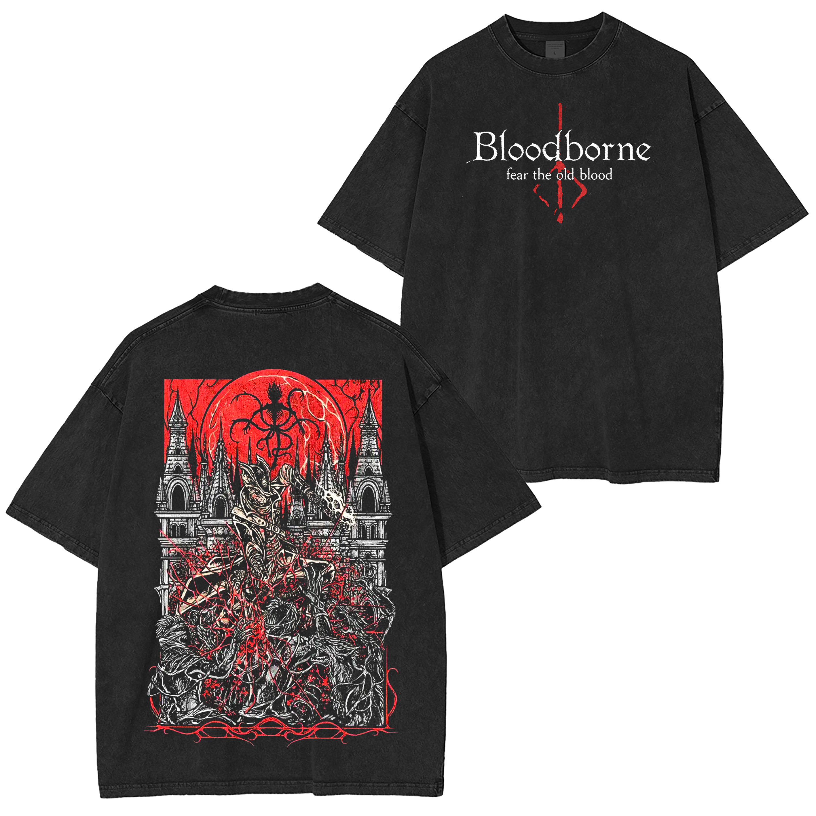 Vintage Bloodborne Unisex Washed T-Shirt