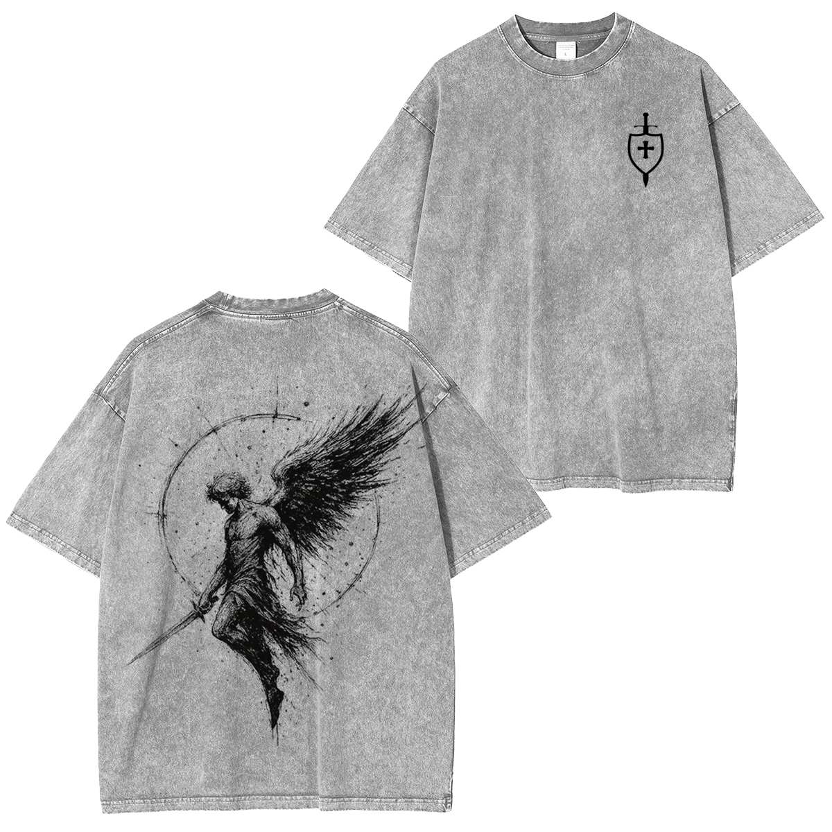 Divine Protection In Every Stitch Unisex Washed T-Shirt