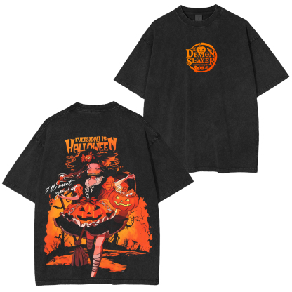 Nezuko Halloween Unisex Washed T-Shirt