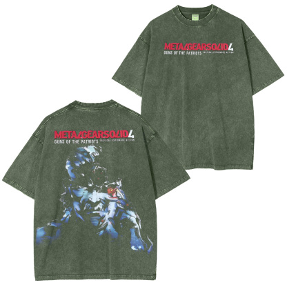 Metal Gear Drip: Guns of the Patriots drip – Solid Snake vibes Vintage Unisex Washed T-Shirt