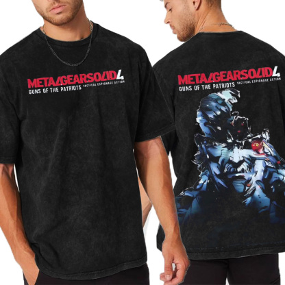 Metal Gear Drip: Guns of the Patriots drip – Solid Snake vibes Vintage Unisex Washed T-Shirt