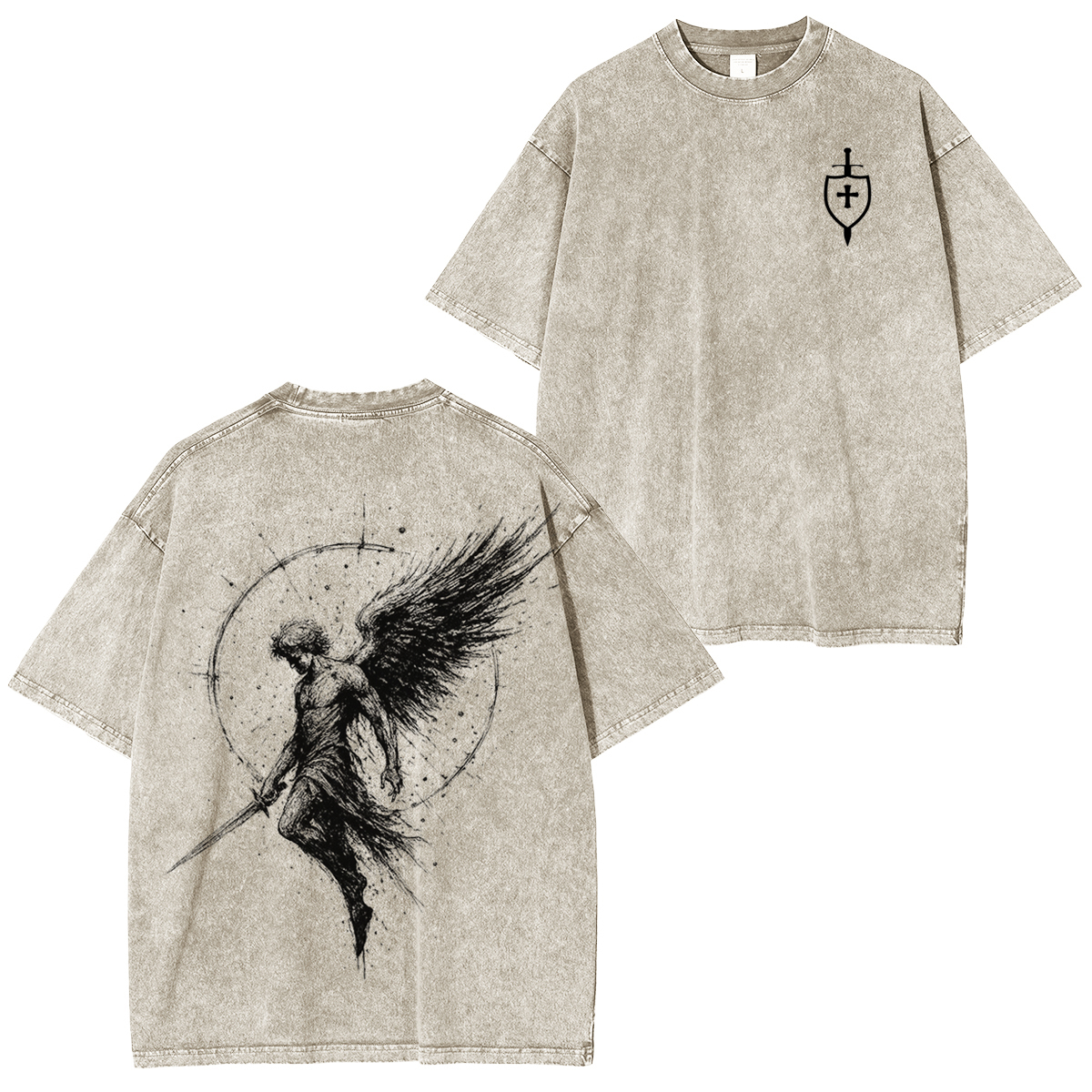 Divine Protection In Every Stitch Unisex Washed T-Shirt