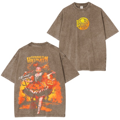 Nezuko Halloween Unisex Washed T-Shirt