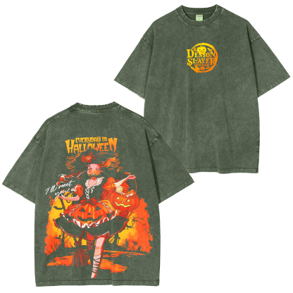 Nezuko Halloween Unisex Washed T-Shirt