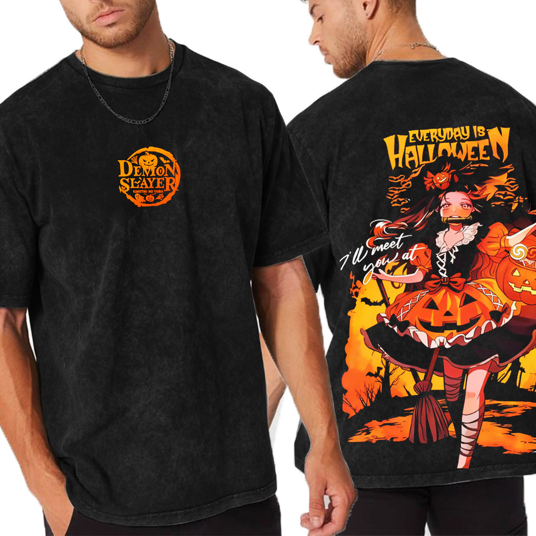 Nezuko Halloween Unisex Washed T-Shirt