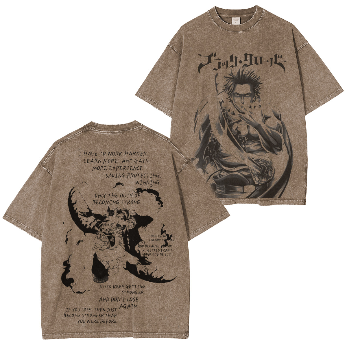 Black Clover Anime Double  Vintage Washed T-shirt/Crewneck/Hoodie