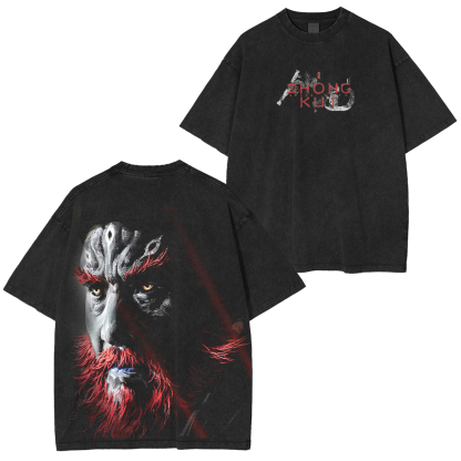 Black Myth Zhong Kui Vintage Unisex Washed T-Shirt