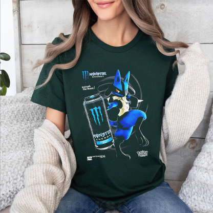 Lucario X Electric Blue Monster Energy Pokémon anime Oversized T-shirt/Crewneck/Hoodie