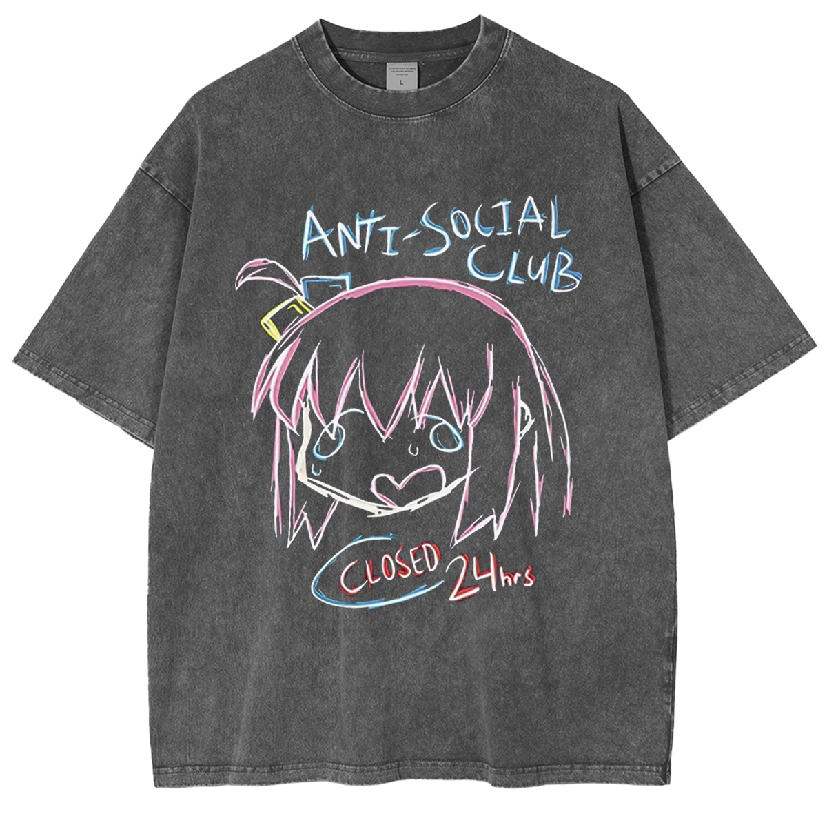 Bocchi The Rock Oversized Unisex Washed T-Shirt
