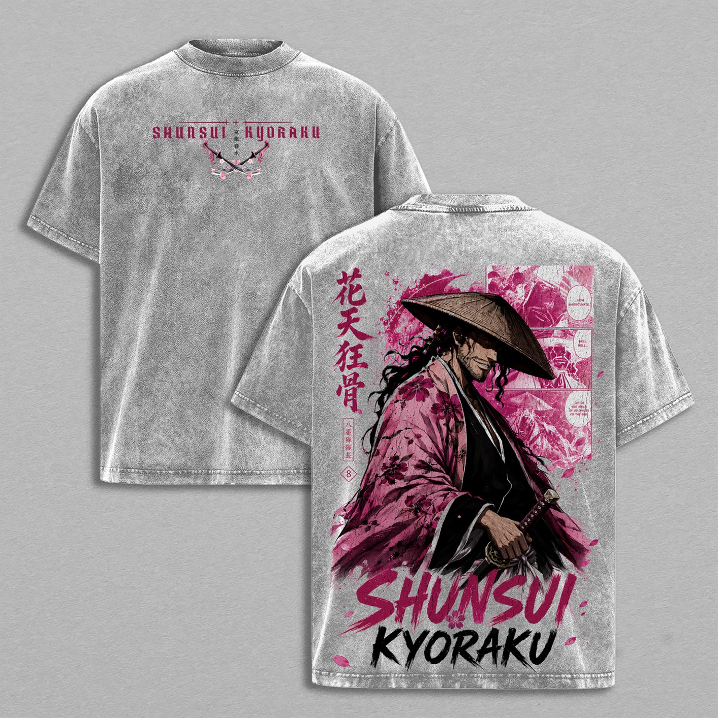 Bleach Shunsui Kyoraku washed T-shirt/Crewneck/Hoodie