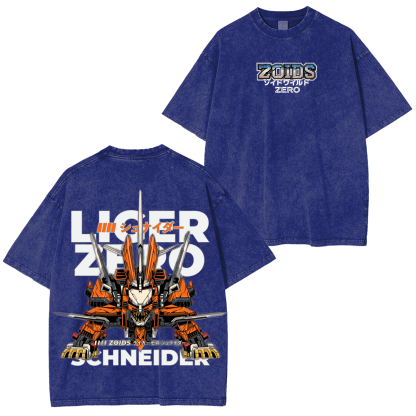 Zoids Giant Robots Animal Printed Washed Unisex T-Shirt