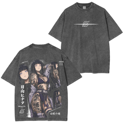 Naruto Hinata Vintage Unisex  Washed T-Shirt