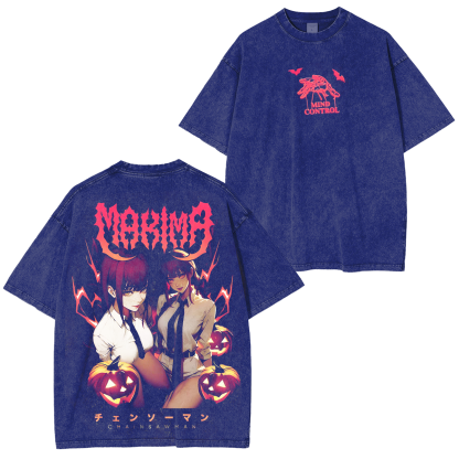 Chainsaw Man Halloween Unisex Fit Washed T-Shirt