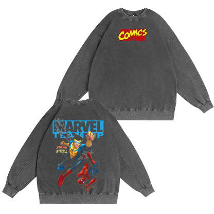 MARVEL TEAM UP Washed T-shirt/Crewneck/Hoodie