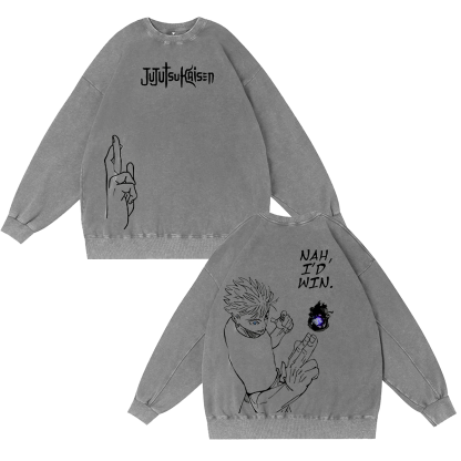 Anime Jujutsu Kaisen Gojo Satoru Graphic Washed T-shirt/Crewnec/Hoodie