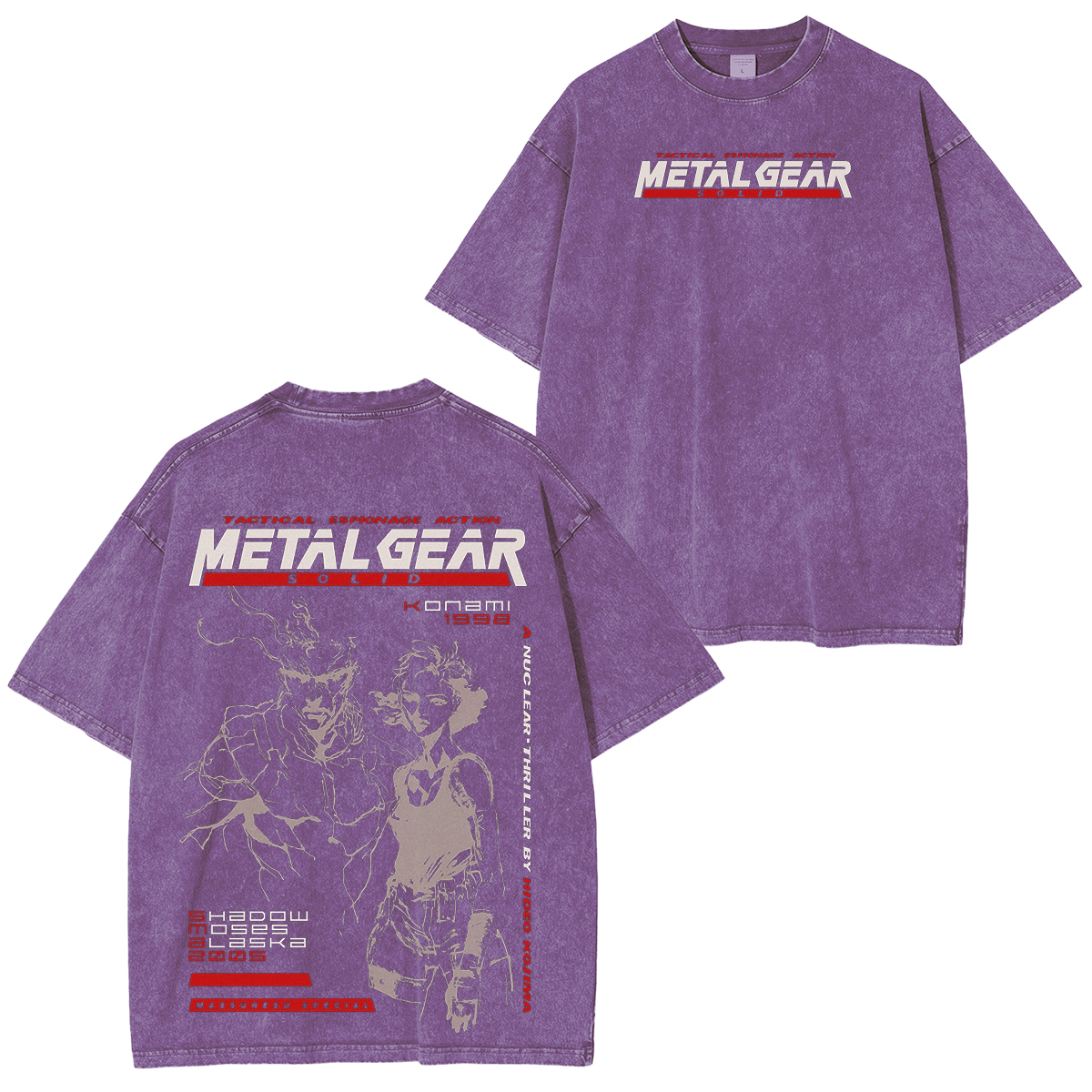 Metal Gear Solid Tactical Espionage Action Vintage Unisex Washed T-Shirt