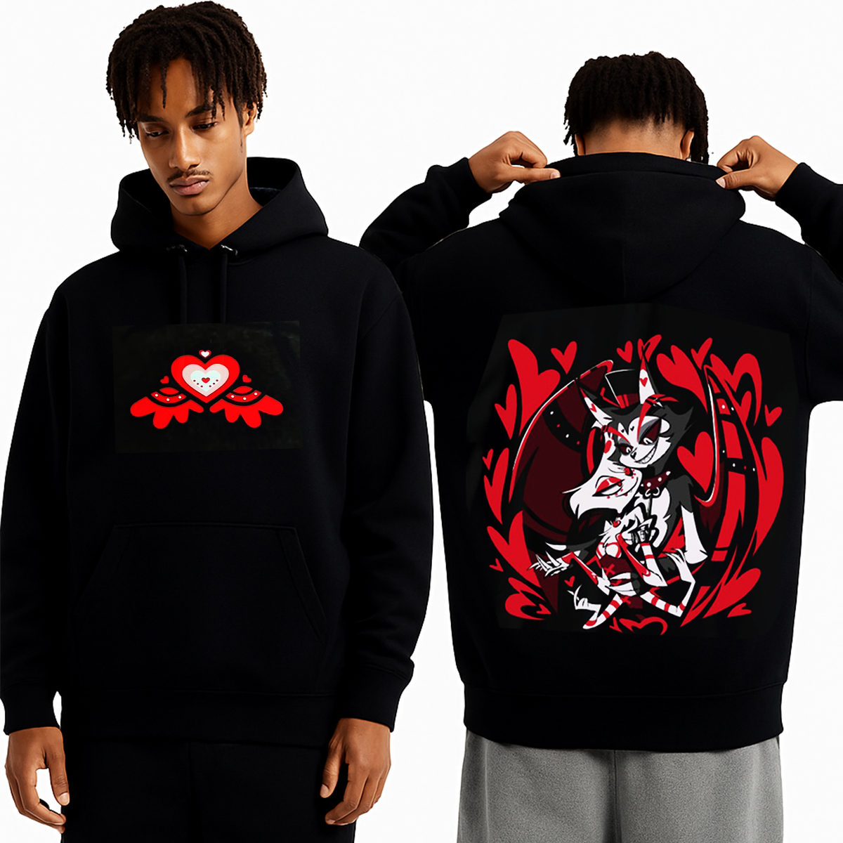Hazbin Hotel Hell Inn Cartoon Pattern Printed Terrifier Oversized Unisex T-shirt/Crewneck/Hoodie