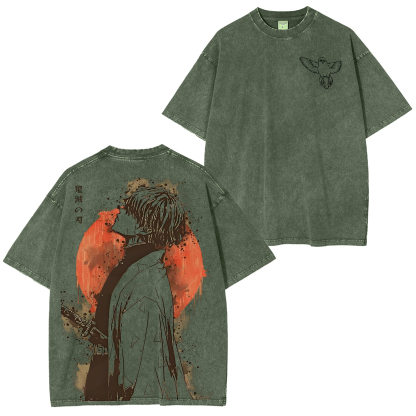 Demon Slayer Kimetsu no Yaiba Anime Washed T-Shirt