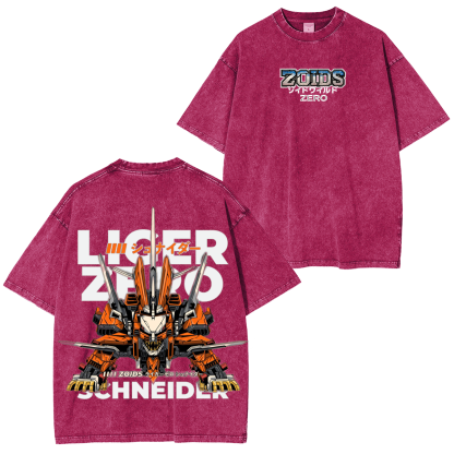 Zoids Giant Robots Animal Printed Washed Unisex T-Shirt