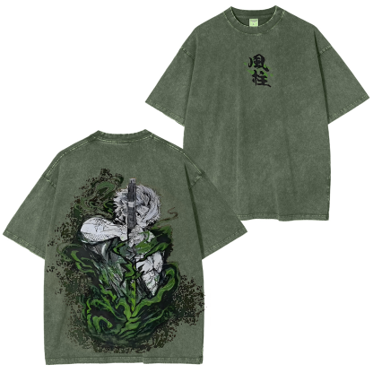 Demon Slayer Sanemi Unisex Washed T-Shirt