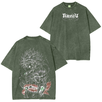 Dragon Ball Broly The Legendary DBZ  Vintage Unisex  Washed T-Shirt