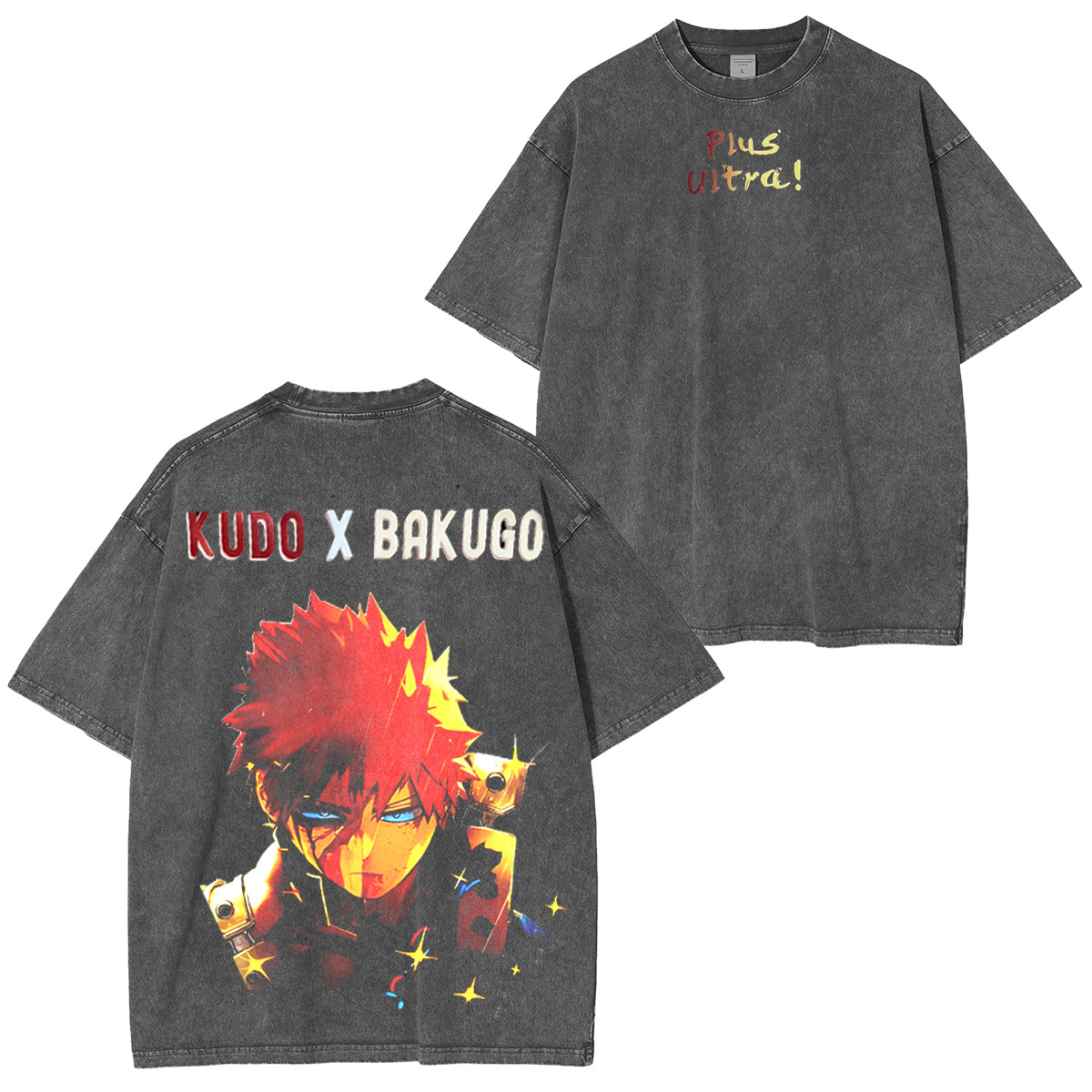 Bakugo x Kudo My Hero Academia Vintage Washed T-shirt/Crewneck/Hoodie