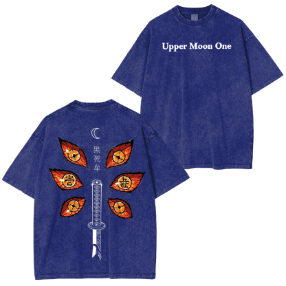 Upper Moon One,Demon Slayer Anime Unisex Washed T-Shirt