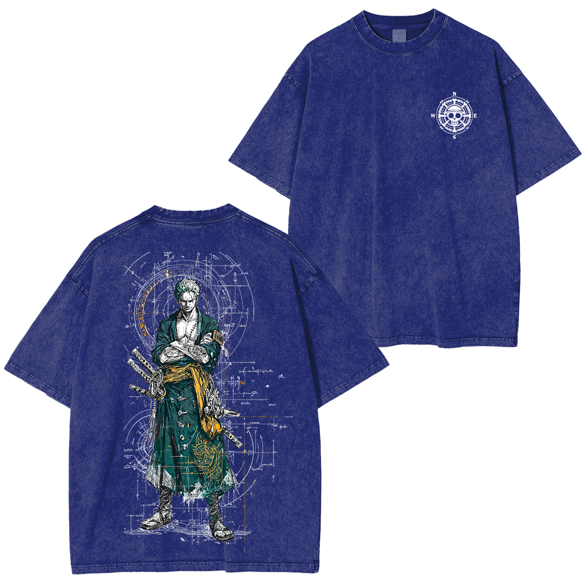 Sanji X Zoro X Luffy One Piece Unisex Washed T-Shirt