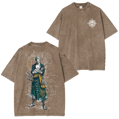 Sanji X Zoro X Luffy One Piece Unisex Washed T-Shirt