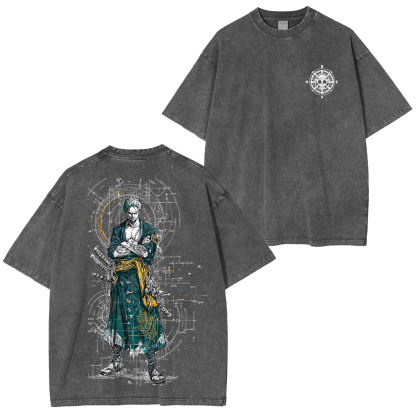 Sanji X Zoro X Luffy One Piece Unisex Washed T-Shirt