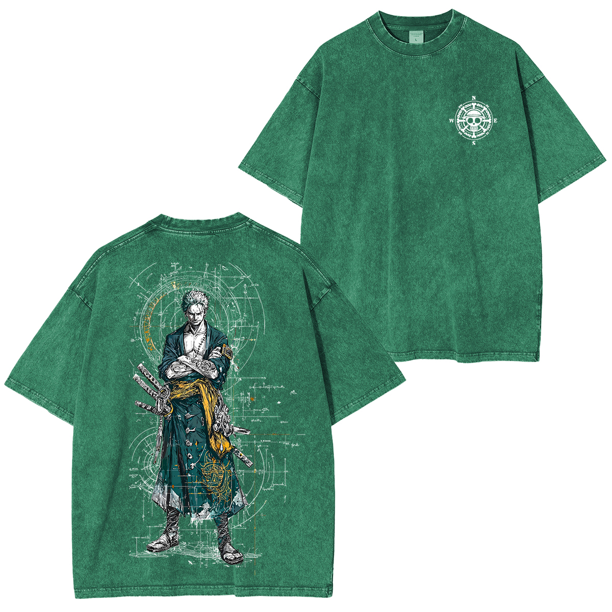 Sanji X Zoro X Luffy One Piece Unisex Washed T-Shirt
