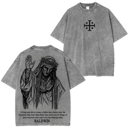 Baldwin IV never gave in to illness King of Jerusalem Washed Unisex T-Shirt