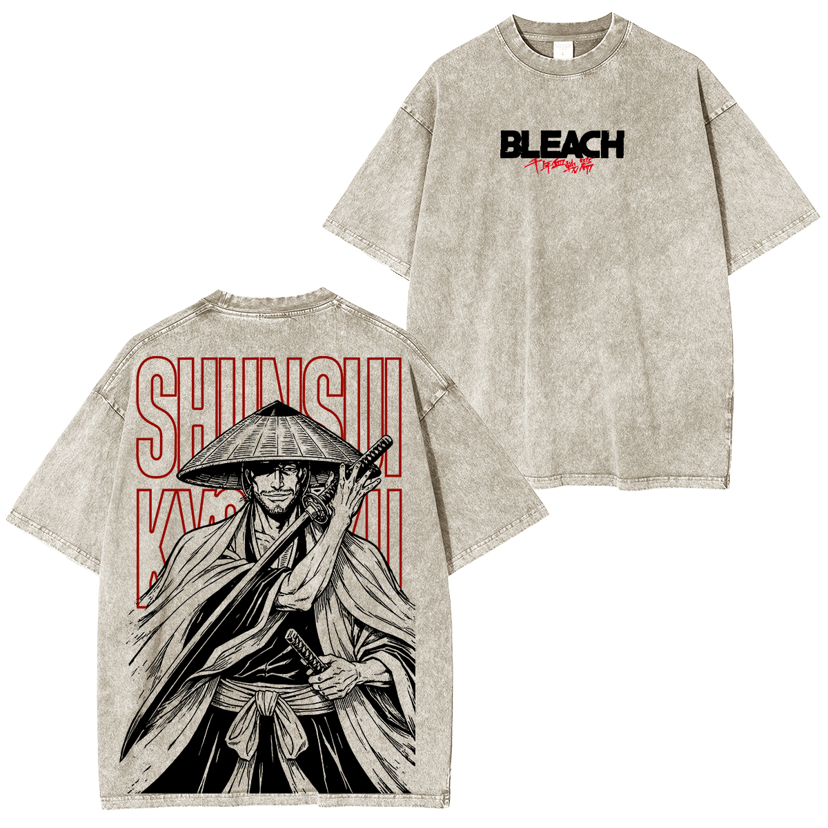 Bleach Shunsui Kyoraku washed T-shirt/Crewneck/Hoodie