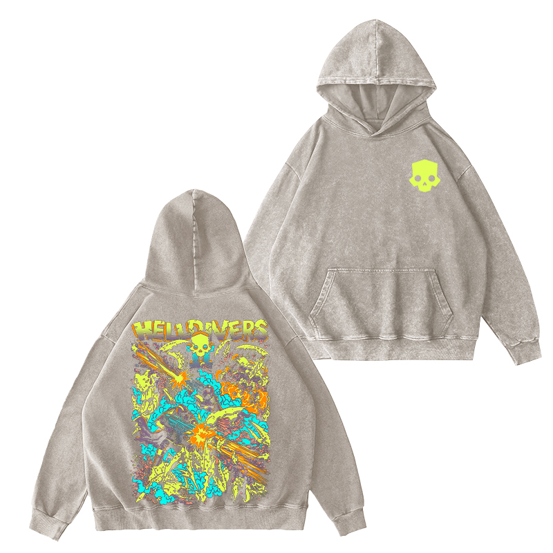 Helldivers 2 Unisex Washed Hoodie