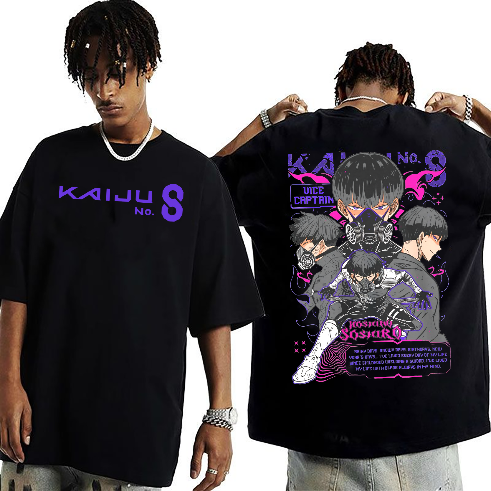 Hoshina Vice Captain,Kaiju no 8 Amine Unisex Washed T-Shirt